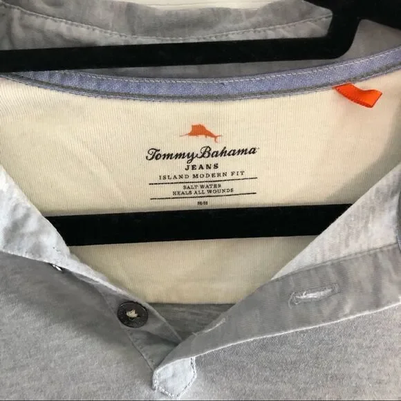Men’s Tommy Bahama Island Modern Fit SS Polo Gray - Picture 5 of 6